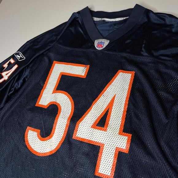 VTG Reebok NFL Equipment Chicago Bears Brian Urlacher 54 Jersey Men’s Large Blue - Picture 10 of 10
